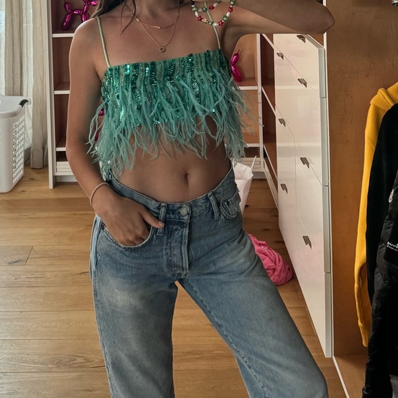 Retrofete ONDINA FEATHER TOP - Picture 2 of 5